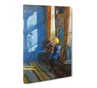 Anna Ancher Sunlight In The Blue Room Canvas Print | Gallery Wrapped 30mm Frame Wall Art | 24x16 inches | Ready to Hang | Classic Picture | Living Room Bedroom Lounge Office