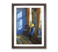 Anna Ancher Sunlight In The Blue Room Classic Painting Framed Print | A3 Walnut Framed Wall Art | Ready to Hang | Classic Historical Picture | Living Room Bedroom Lounge Office