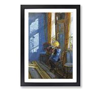 Anna Ancher Sunlight in The Blue Room Framed Print | A2 Oak Framed Wall Art | Ready to Hang | Modern Nature Picture | Living Room Bedroom Lounge Office
