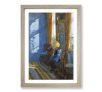 Anna Ancher Sunlight in The Blue Room Framed Print | A2 Oak Framed Wall Art | Ready to Hang | Modern Nature Picture | Living Room Bedroom Lounge Office