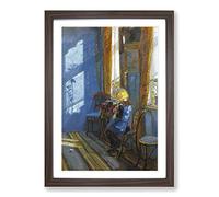 Anna Ancher Sunlight in The Blue Room Framed Print | A2 Walnut Framed Wall Art | Ready to Hang | Modern Nature Picture | Living Room Bedroom Lounge Office