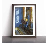 Anna Ancher Sunlight in the Blue Room Framed Wall Art Print Walnut A2 | Ready to Hang, Satin Fine Art Paper, Fade-Resistant Inks, Acrylic Glazing, Securely Packaged, Made in the UK