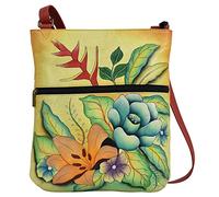 Anna by Anuschka Hand-Painted Leather, Tropical Bouquet Yellow, One Size