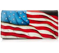 Anna by Anuschka Two-Fold Clutch Wallet, Stars and Stripes Black