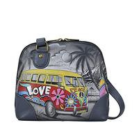 Anna by Anuschka Women Hand Painted Leather Small Multi Compartment Zip-Around Organize-Happy Camper, One Size