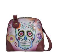 Anna by Anuschka Women Hand Painted Leather Small Multi Compartment Zip-Around Organize-Sugar Skulls, One Size