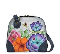 Anna by Anuschka Women Handbag, Hand Painted Leather Small Multi Compartment Zip-Around Organize-Paradise Found Grey, One Size
