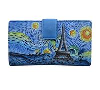 Anna by Anuschka Women’s Hand-Painted Genuine Leather Two Fold Wallet, Love in Paris, One Size