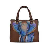 Anna by Anuschka Women Twin Zippered Crossbody, African Elephant, One Size