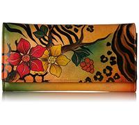 Anna by Anuschka womens Anna Anuschka, Handpainted Leather Multi-pocket Wallet,safari Bloom Wallet, Safari Bloom, One Size UK