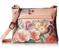Anna by Anuschka Women's Genuine Leather Medium Crossbody with External Zipper Pocket, Vintage Garden, One Size
