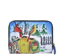 Anna by Anuschka Women's Hand-Painted Genuine Leather Organizer Wallet, Snow Day, One Size