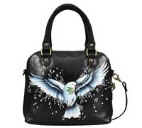 Anna by Anuschka Women's Hand-Painted Leather Double Zip Organizer Satchel, Peace and Love, One Size