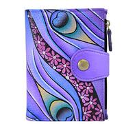 Anna by Anuschka Women's Hand Painted Leather Ladies Wallet Original Artwork, Dreamy Peacock, One Size