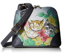 Anna by Anuschka Women's Hand Painted Leather Multi Compartment Organizer Original Artwork, Three Kittens, One Size