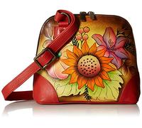 Anna by Anuschka Women's Hand Painted Leather Small Multi Compartment Zip-Around Organizer Original Artwork, Fall Bouquet, One Size