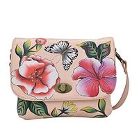 Anna by Anuschka Women's Hand-Painted Leather Triple Compartment Flap Crossbody-Garden of Hope, One Size