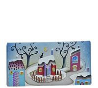 Anna by Anuschka Women's Leather Clutch Wallet-Hand Painted Exterior-Winter Village