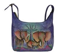 Anna by Anuschka Women's Leather Medium Shopper Bag, Elephant Family, One Size
