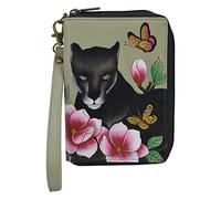 Anna by Anuschka Women's Leather Passport Organizer Wallet, Garden Panther, One Size