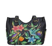 Anna by Anuschka Women's Leather Shoulder Bag, Paradise Black, One Size