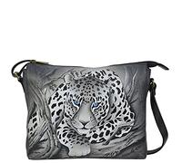Anna by Anuschka Women's Leather Slim Medium Crossbody-African Leopard