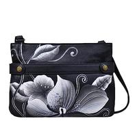 Anna by Anuschka Women's Medium Crossbody, Midnight Floral Black, One Size