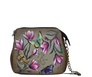 Anna by Anuschka Women's Medium Multi-Compartment Bag, Magnolia Garden Bronze, One Size