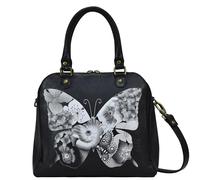 Anna by Anuschka Women's Organizer Satchel, Butterfly Mosaic Black, One Size