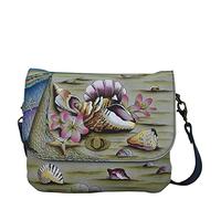 Anna by Anuschka Women's Triple Compartment Flap Crossbody, Caribbean Dream, One Size