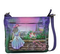 Anna by Anuschka Women's Zip-top Multi-Compartment Organizer Medium Crossbody, Paris Sunrise, One Size