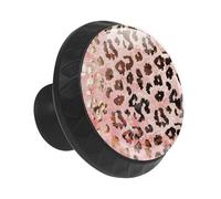 Anna Cowper 12 Pieces Drawer Knobs Rose Gold Leopard, Black Cabinet Hardware Round Knob Drawer Handles Knobs for Kitchen Cupboard Furniture Chest Door Dresser Bathroom
