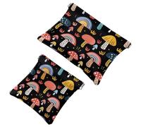 Anna Cowper 2Pcs Pocket Cosmetic Bag for Purses, Leather Small Makeup Bag Cosmetic Pouch, Portable No Zipper Makeup Pouch Coin Purse Jewelry Pouch, Starfish Coast Sea Shells, Multicolor 3, Small and