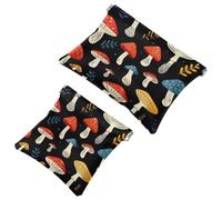 Anna Cowper 2Pcs Pocket Cosmetic Bag for Purses, Leather Small Makeup Bag Cosmetic Pouch, Portable No Zipper Makeup Pouch Coin Purse Jewelry Pouch, Starfish Coast Sea Shells, Multicolor 10, Small and