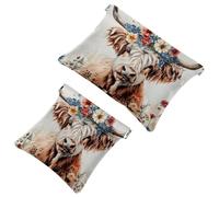 Anna Cowper 2Pcs Pocket Cosmetic Bag for Purses, Leather Small Makeup Bag Cosmetic Pouch, Portable No Zipper Makeup Pouch Coin Purse Jewelry Pouch, Galaxy Dream Catcher, Multicolor 10, Small and