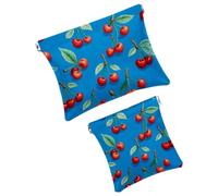 Anna Cowper 2Pcs Pocket Cosmetic Bag for Purses, Leather Small Makeup Bag Cosmetic Pouch, Portable No Zipper Makeup Pouch Coin Purse Jewelry Pouch, Galaxy Starry, Multicolor 16, Small and Large, Art