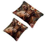 Anna Cowper 2Pcs Pocket Cosmetic Bag for Purses, Leather Small Makeup Bag Cosmetic Pouch, Portable No Zipper Makeup Pouch Coin Purse Jewelry Pouch, Nebula Dreamcatcher, Multicolor 2, Small and Large,