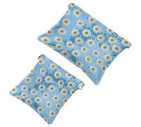 Anna Cowper 2Pcs Pocket Cosmetic Bag for Purses, Leather Small Makeup Bag Cosmetic Pouch, Portable No Zipper Makeup Pouch Coin Purse Jewelry Pouch, Dogs Paws Bones, Multicolor 7, Small and Large,