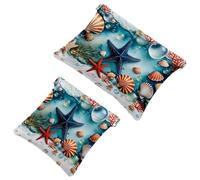 Anna Cowper 2Pcs Pocket Cosmetic Bag for Purses, Leather Small Makeup Bag Cosmetic Pouch, Portable No Zipper Makeup Pouch Coin Purse Jewelry Pouch, Cat Floral Vintage, Multicolor 2, Small and Large,