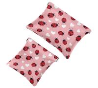 Anna Cowper 2Pcs Pocket Cosmetic Bag for Purses, Leather Small Makeup Bag Cosmetic Pouch, Portable No Zipper Makeup Pouch Coin Purse Jewelry Pouch, Butterflies Pansies Birds, Multicolor 6, Small and