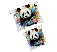 Anna Cowper 2Pcs Pocket Cosmetic Bag for Purses, Leather Small Makeup Bag Cosmetic Pouch, Portable No Zipper Makeup Pouch Coin Purse Jewelry Pouch, Hearts Love, Multicolor 15, Small and Large, Art