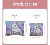 Anna Cowper 2Pcs Pocket Cosmetic Bag for Purses, Leather Small Makeup Bag Cosmetic Pouch, Portable No Zipper Makeup Pouch Coin Purse Jewelry Pouch, Giraffes Flower, Multicolor 9, Small and Large, Art