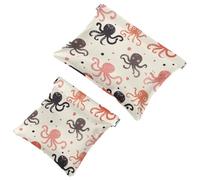 Anna Cowper 2Pcs Pocket Cosmetic Bag for Purses, Leather Small Makeup Bag Cosmetic Pouch, Portable No Zipper Makeup Pouch Coin Purse Jewelry Pouch, Nebula Galaxy, Multicolor 3, Small and Large,