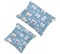 Anna Cowper 2Pcs Pocket Cosmetic Bag for Purses, Leather Small Makeup Bag Cosmetic Pouch, Portable No Zipper Makeup Pouch Coin Purse Jewelry Pouch, Dogs Paws Bones, Multicolor 4, Small and Large,