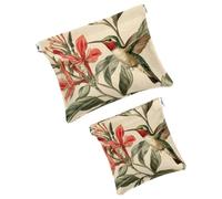 Anna Cowper 2Pcs Pocket Cosmetic Bag for Purses, Leather Small Makeup Bag Cosmetic Pouch, Portable No Zipper Makeup Pouch Coin Purse Jewelry Pouch, Deer Flower, Multicolor 14, Small and Large, Art