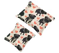 Anna Cowper 2Pcs Pocket Cosmetic Bag for Purses, Leather Small Makeup Bag Cosmetic Pouch, Portable No Zipper Makeup Pouch Coin Purse Jewelry Pouch, Butterflies Galaxy, Multicolor 6, Small and Large,