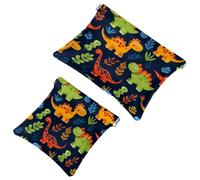 Anna Cowper 2Pcs Pocket Cosmetic Bag for Purses, Leather Small Makeup Bag Cosmetic Pouch, Portable No Zipper Makeup Pouch Coin Purse Jewelry Pouch, Butterflies Pansies, Multicolor 8, Small and Large,