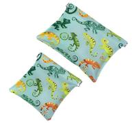 Anna Cowper 2Pcs Pocket Cosmetic Bag for Purses, Leather Small Makeup Bag Cosmetic Pouch, Portable No Zipper Makeup Pouch Coin Purse Jewelry Pouch, Fish Vintage, Multicolor 7, Small and Large, Fashion
