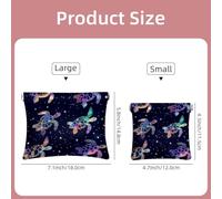 Anna Cowper 2Pcs Pocket Cosmetic Bag for Purses, Leather Small Makeup Bag Cosmetic Pouch, Portable No Zipper Makeup Pouch Coin Purse Jewelry Pouch, Star Turtles, Multicolor 1, Small and Large, Art