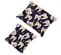 Anna Cowper 2Pcs Pocket Cosmetic Bag for Purses, Leather Small Makeup Bag Cosmetic Pouch, Portable No Zipper Makeup Pouch Coin Purse Jewelry Pouch, Dogs Paws Bones, Multicolor 3, Small and Large,